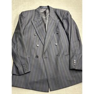 Hugo Boss Blazer Mens 44 Long Navy Pinstripe Double Breasted Wool Tango Mitchel